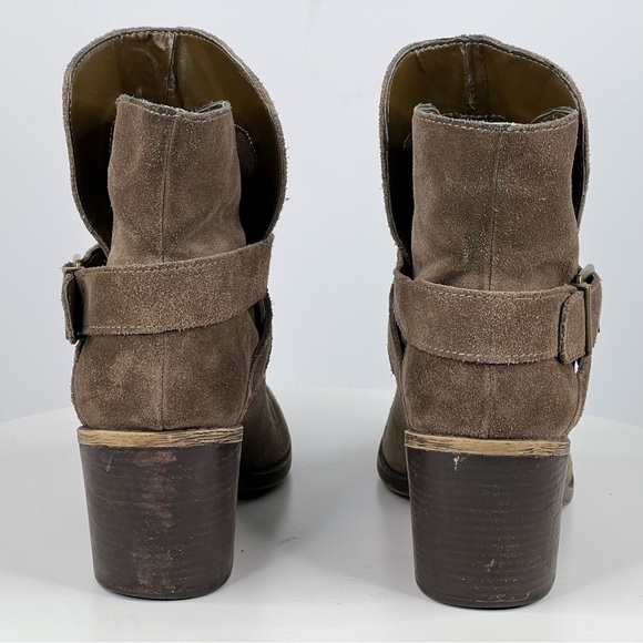 Suede Ankle Boots Booties BCBGeneration Taupe Brown Boho Bohemian Western Indie - Picture 5 of 15